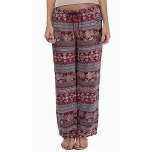 NWT Tobi patterned burgundy drawstring pants